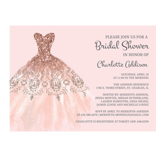 Fancy Pink Gown Invitations